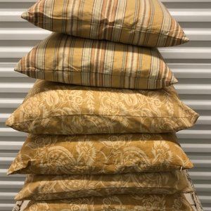 Set|6 Pottery Barn Pillow Covers + Down Inserts